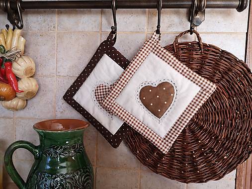 Úžitkový textil - Chňapky hnedé - 15730466_