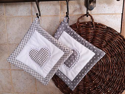 Úžitkový textil - Šedé chňapky - 15730525_
