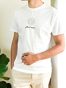 Topy, tričká, tielka - plant man | vyšívané tričko - 15730673_