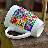 Nádoby - Porcelánový hrnek John se srdíčky - 15731010_