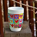 Nádoby - Porcelánový hrnek John se srdíčky - 15731011_