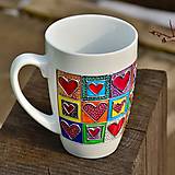 Nádoby - Porcelánový hrnek John se srdíčky - 15731013_