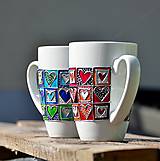 Nádoby - Porcelánový hrnek John se srdíčky - 15731014_