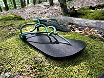 Detské topánky - Detské barefoot sandále zelené - 15731275_