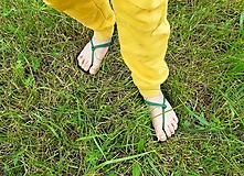 Detské topánky - Detské barefoot sandále zelené - 15731278_
