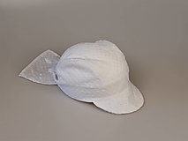 Detské čiapky - Letný ľahký šilt Nela - biela madeira - 15733625_