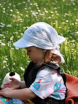 Detské čiapky - Letný ľahký šilt Nela - biela madeira - 15733636_
