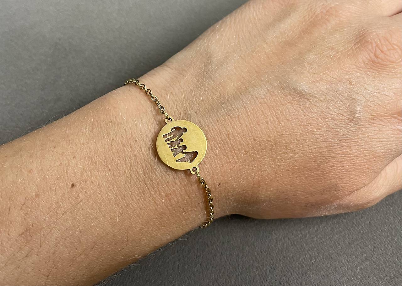 Elegantný náramok “rodinka 2+2” z chirurgickej ocele