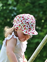 Detské čiapky - Letný detský šilt mini jahôdky - 15736365_