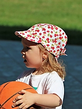 Detské čiapky - Letný detský šilt mini jahôdky - 15736368_