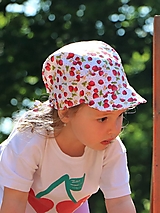 Detské čiapky - Letný detský šilt mini jahôdky - 15736369_