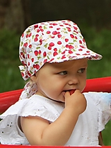 Detské čiapky - Letný detský šilt mini jahôdky - 15736376_
