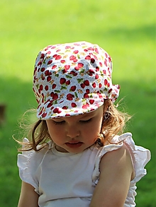Detské čiapky - Letný detský šilt mini jahôdky - 15736362_