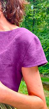 Topy, tričká, tielka - Ľanový top Violet - 15736636_