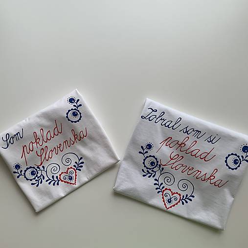 Maľované tričká pre mladomanželov s ľudovým motívom a nápismi :