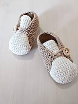 Detské topánky - Papučky s dreveným gombíkom - 15735257_