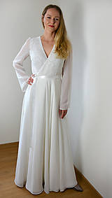 Šaty - Šifonové zavinovacie svadobné šaty Elizabeth - 15735893_