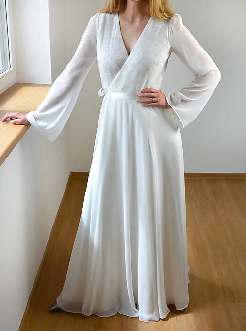Šifonové zavinovacie svadobné šaty Elizabeth
