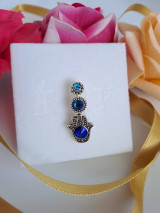 Iné šperky - Blue Hamsa - 15736361_