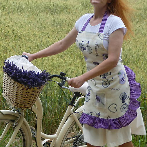 Zásterka Levanduľový bicykel volán