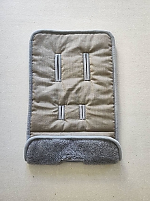 Detský textil - Vlnienka podložka do kočíka Petite & Mars Royal 100% MERINO TOP super wash Grey  100% ľan Beige - 15737801_