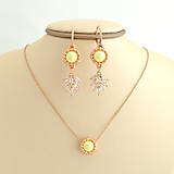 Sady šperkov - Jemný perlový set s pozlátenými korálkami (Ag925 a 316L) (Letný set) - 15738847_