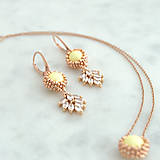 Sady šperkov - Jemný perlový set s pozlátenými korálkami (Ag925 a 316L) (Letný set) - 15738850_