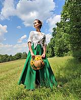 Sukne - KOLOVÁ SUKNĚ ZAVINOVACÍ  -  SMARAGD - 15736778_