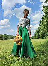 Sukne - KOLOVÁ SUKNĚ ZAVINOVACÍ  -  SMARAGD - 15736791_