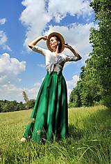 Sukne - KOLOVÁ SUKNĚ ZAVINOVACÍ  -  SMARAGD - 15736793_