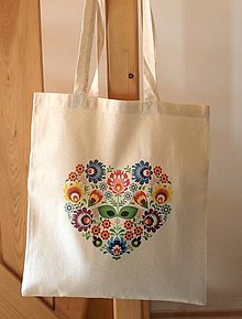 Nákupné tašky - Taška "kvetinové srdce" - 15737710_
