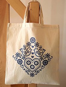 Nákupné tašky - Taška "modré vtáčiky" - 15738124_
