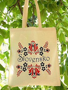 Nákupné tašky - Taška "slovensko čierno-červené" - 15738146_