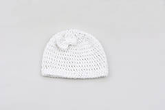 Detské čiapky - Biela čiapka s mašličkou BAVLNA - 15738150_