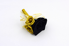 Svadobné pierka - Pierko čierno-zlaté ruže - 15737697_