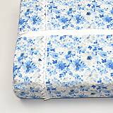 Úžitkový textil - Modré akvarelové kvety na bielej - obliečka na anatomický vankúš - 15736877_
