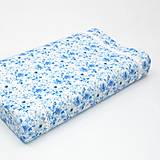 Úžitkový textil - Modré akvarelové kvety na bielej - obliečka na anatomický vankúš - 15736882_