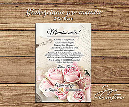 Tabuľky - Tabuľka s ružami k narodeninám pre mamku - 15737030_