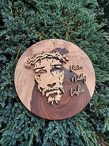 Dekorácie - Ježiš-Viera,Nádej,Láska-drevený portrét - 15738537_