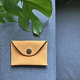 Peňaženky - Malá kožená peňaženka/puzdro na karty - bledá oranžová - 15738548_