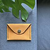 Peňaženky - Malá kožená peňaženka/puzdro na karty - bledá oranžová - 15738549_