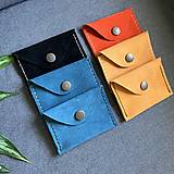 Peňaženky - Malá kožená peňaženka/puzdro na karty - bledá oranžová - 15738550_