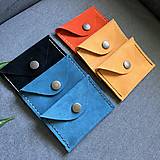 Peňaženky - Malá kožená peňaženka/puzdro na karty - bledá oranžová - 15738552_