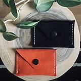Peňaženky - Malá kožená peňaženka/puzdro na karty - bledá oranžová - 15738554_