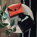 Peňaženky - Malá kožená peňaženka/puzdro na karty - bledá oranžová - 15738555_