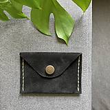 Malá kožená peňaženka/puzdro na karty - čierna