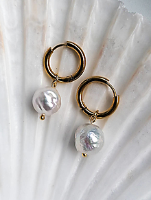 Náušnice - Medea - kruhové náušnice s perlami Edison, 2v1 - 15737251_