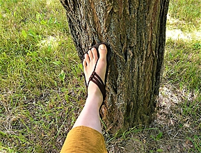 Ponožky, pančuchy, obuv - Barefoot sandále Hnedé (Líščí úväz) - 15738807_