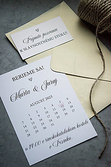 Papiernictvo - Svadobné oznámenie #48 - Kalendár - 15739580_