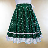 Sukne - Dámska kruhová Zelená sukňa - kvetovaná - 15739369_
